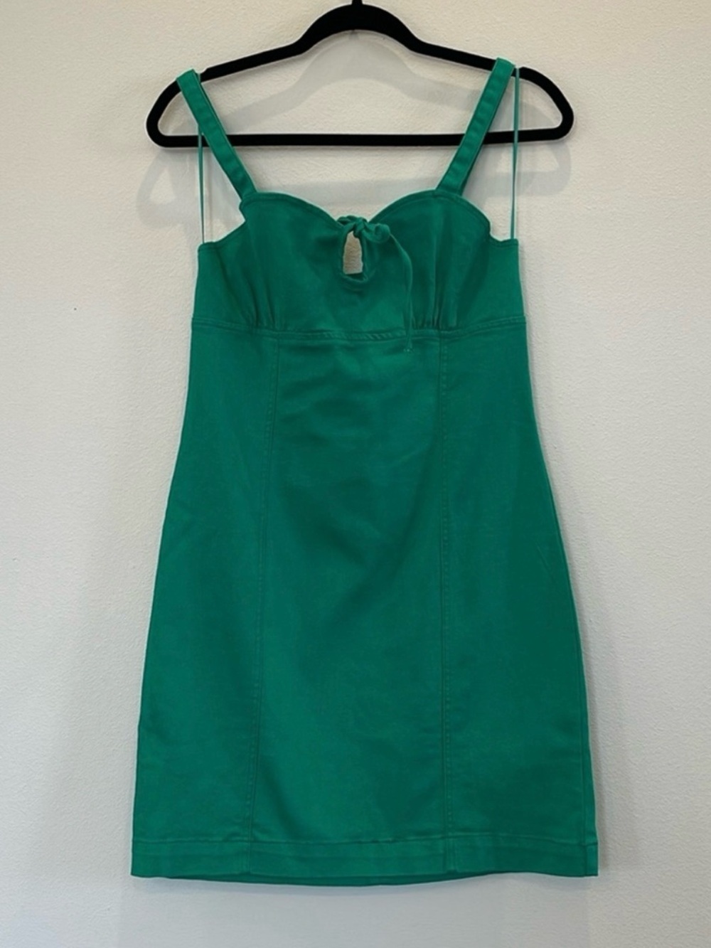 Green Sweetheart GB Mini Dress with Tie Front Sz M